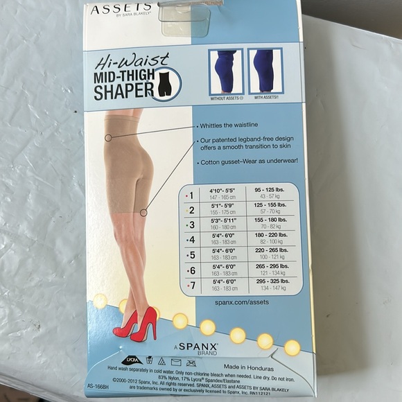 Assets by Spanx Hi-Waist Mid-Thigh Shaper Nude Color Size 3 - Picture 2 of 2